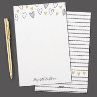 Girly Black Gold Heart Feminine Script