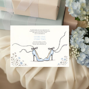 Girly Blue Heels Bridal Shower Enclosure Card