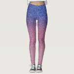 Girly Blue Pink Sparkly Glitter Ombre Gradient Leggings<br><div class="desc">This elegant, glamourous, and chic print is perfect for the trendy and stylish girly girl. It features a faux printed sparkly cobalt blue glitter into rose pink into light pink triple gradient ombre. It's modern, pretty, girly, unique, and cool. ***IMPORTANT DESIGN NOTE: For any custom design request such as matching...</div>
