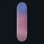 Girly Blue Pink Sparkly Glitter Ombre Gradient Skateboard<br><div class="desc">This elegant, glamourous, and chic print is perfect for the trendy and stylish girly girl. It features a faux printed sparkly cobalt blue glitter into rose pink into light pink triple gradient ombre. It's modern, pretty, girly, unique, and cool. ***IMPORTANT DESIGN NOTE: For any custom design request such as matching...</div>
