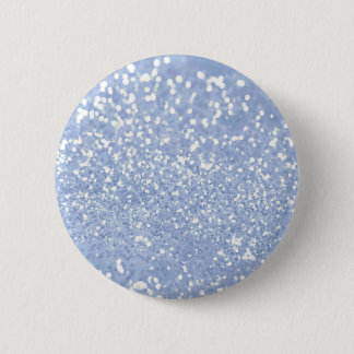 Girly Blue White Abstract Glitter Photo Print 6 Cm Round Badge