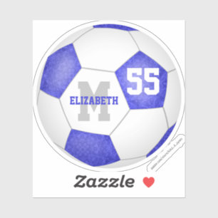 girly blue white personalised soccer