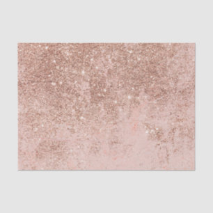Girly blush coral faux rose gold glitter marble tissue paper