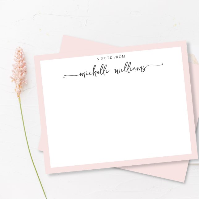 Girly Blush Elegant Calligraphy Script Note From Card (Creator Uploaded)
