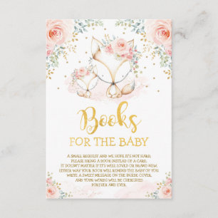 Girly Blush Floral Fox Mummy & Cub Books for Baby Enclosure Card