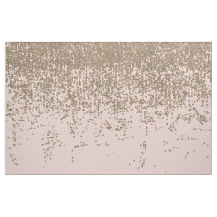 Girly Blush Pink and Gold Glitter Ombre Fabric