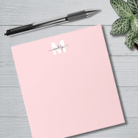 Girly Blush Pink Calligraphy Name Monogram
