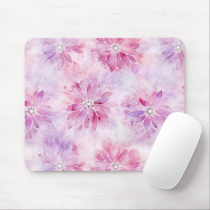 Girly Blush Pink Chic Lavender Floral  Mouse Pad