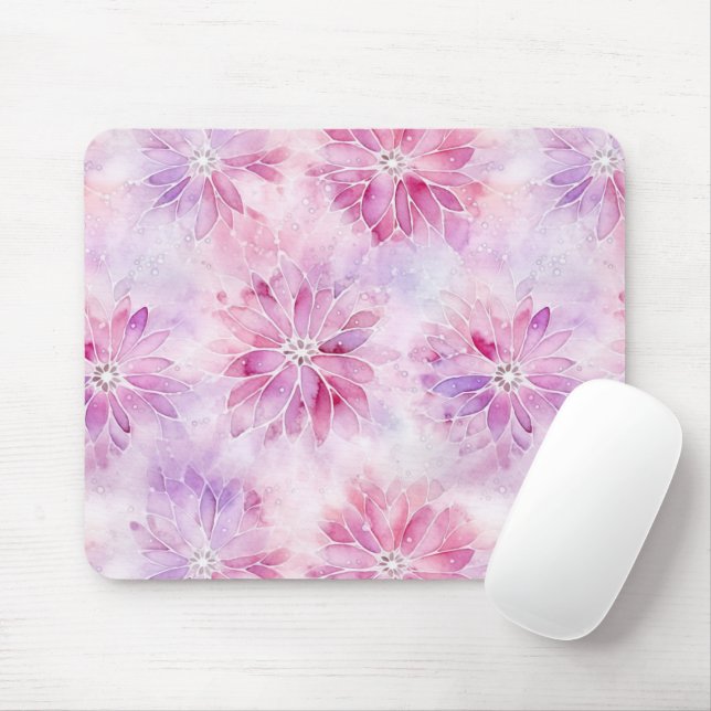 Girly Blush Pink Chic Lavender Floral  Mouse Pad (With Mouse)