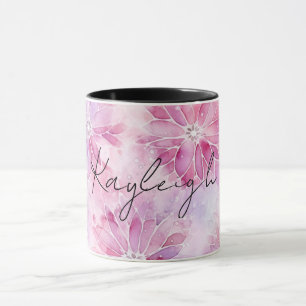Girly Blush Pink Chic Lavender Floral  Mug
