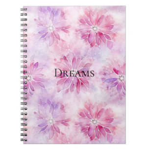 Girly Blush Pink Chic Lavender Floral Notebook