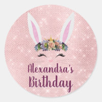 Girly Blush Pink Easter Bunny Birthday Party