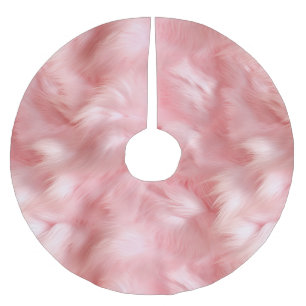 Girly Blush Pink Faux Fur Wrapping Paper Brushed Polyester Tree Skirt
