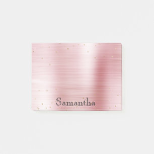 Girly Blush Pink Glam Gold Sparkle Confetti Post-it Notes