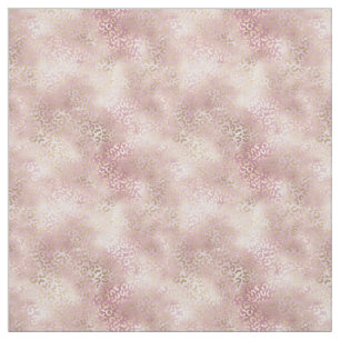 Girly Blush Pink Gold Glam Leopard Print Fabric