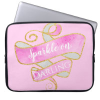 Girly Blush Pink Gold Glitter Sparkle On, Darling