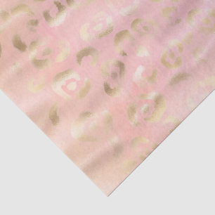 Girly Blush Pink Gold Leopard Animal  Tissue Paper