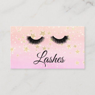 *~* Girly BLUSH PINK  Lashes Extensions Glitter Business Card