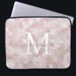 Girly Blush Pink Marble Embossed Floral Monogram Laptop Sleeve<br><div class="desc">Blush Pink Marble Embossed Floral Monogram Laptop Sleeve featuring your custom initial and name on an elegant,  girly background of sweet,  faux embossed flowers on blush pink marble. Perfect for your girly esthetic!</div>