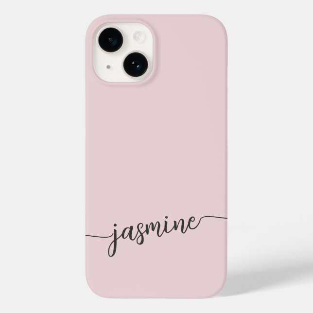 Girly Blush Pink Monogram Name Signature Script  C Case-Mate iPhone Case (Back)