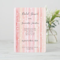 Girly Blush Pink Stripes White Dots Bridal Shower