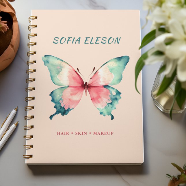 Girly Blush Pink Watercolor Butterfly Appointment Planner (Creator Uploaded)