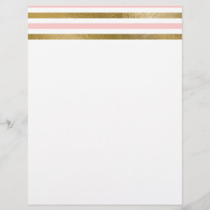 Girly Blush Pink, White and Gold Foil Pattern