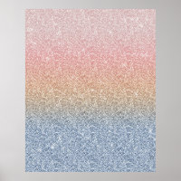 Girly Blush Rose Gold Blue Ombre Glitter Sparkles