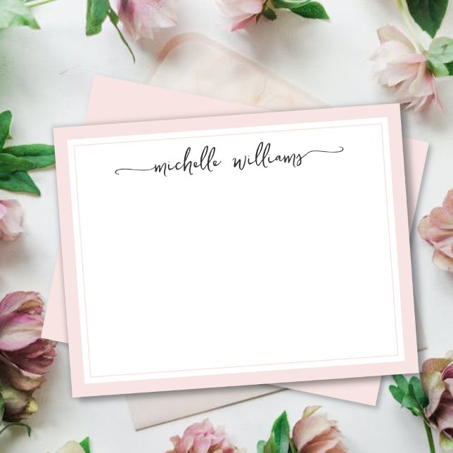 Girly Blush Stylish Calligraphy Script Signature N Card (Creator Uploaded)