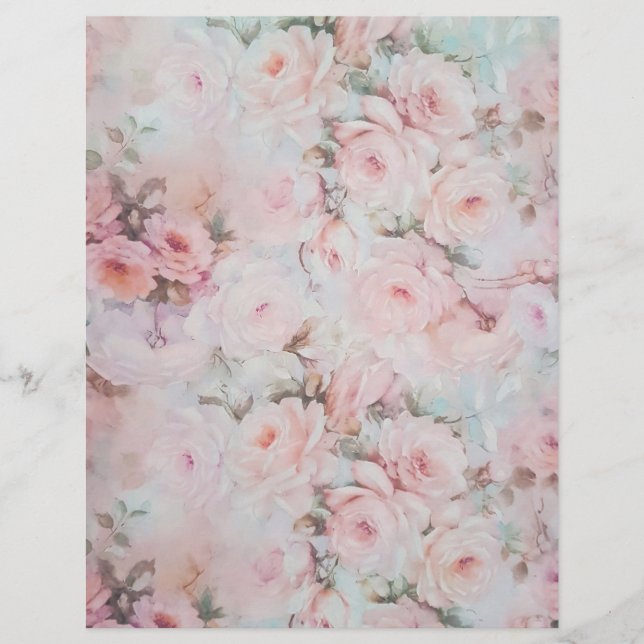 Girly blush tones pink boho country floral flyer (Front)