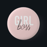Girly blush typography script girl boss 6 cm round badge<br><div class="desc">Girly blush typography script girl boss</div>