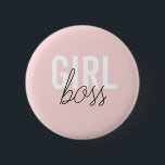 Girly blush typography script girl boss 6 cm round badge<br><div class="desc">Girly blush typography script girl boss</div>