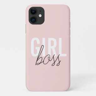 Girly blush typography script girl boss Case-Mate iPhone case