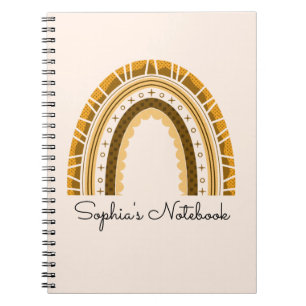 Girly Boho Rainbow Back to School Composition Note Notebook