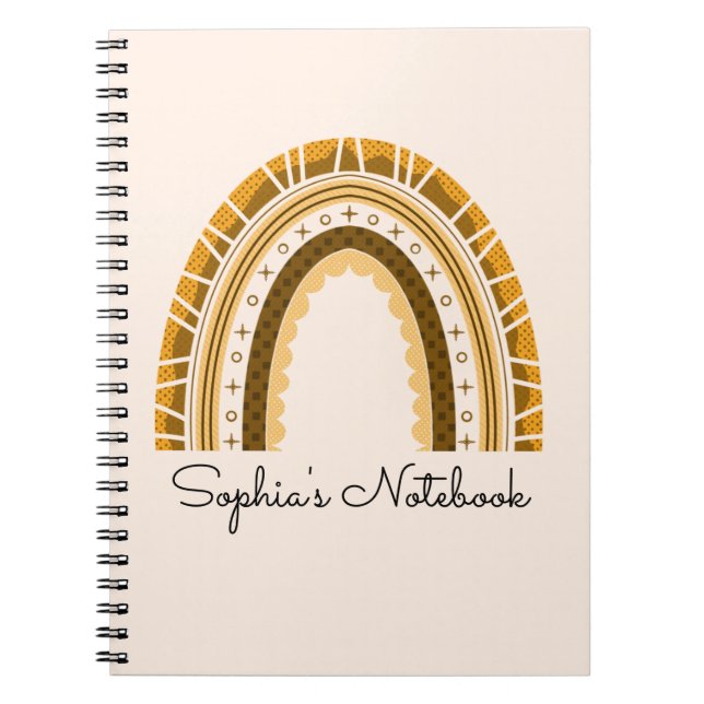 Girly Boho Rainbow Back to School Composition Note Notebook (Front)