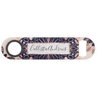Girly Boho Rose Gold Blush Pink Navy Mandalas