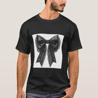 Girly Bow in Watercolor coquette Aesthetic black B T-Shirt