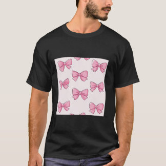Girly Bow in Watercolor coquette Aesthetic Pink Bo T-Shirt