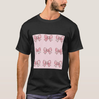 Girly Bow in Watercolor coquette Aesthetic Pink Bo T-Shirt