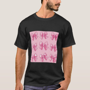 Girly Bow in Watercolor coquette Aesthetic Pink Bo T-Shirt