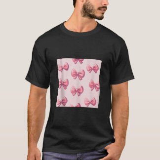 Girly Bow in Watercolor coquette Aesthetic Pink Bo T-Shirt