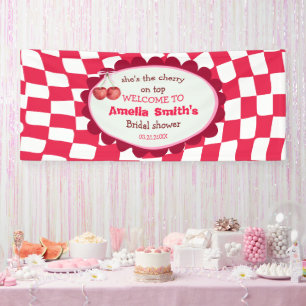girly bow She’s the Cherry on Top Bridal Shower Banner