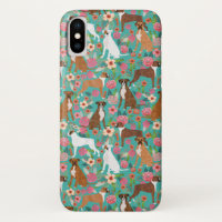 Girly Boxer Dog Floral Pattern