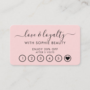 Girly Business Logo Pink Elegant Loyalty Card