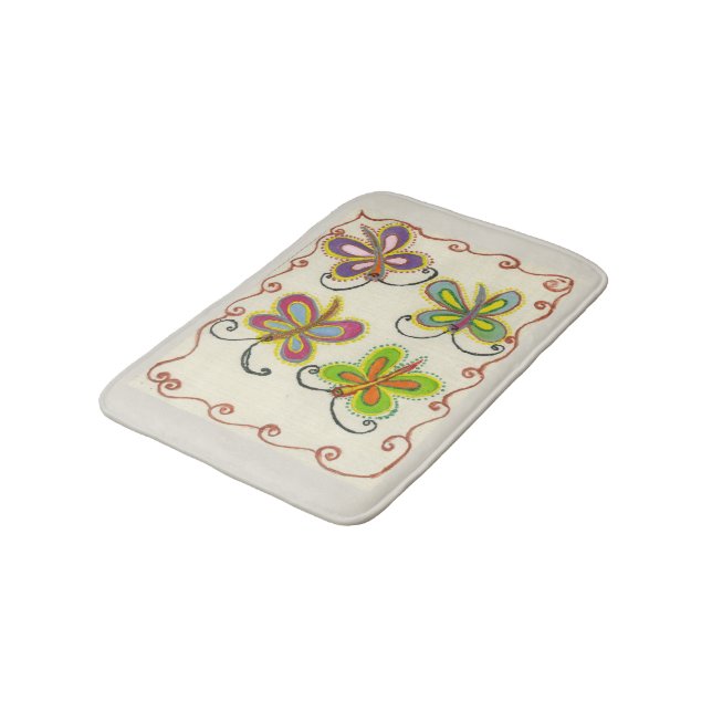 Girly Butterfly Bath Mats (Angled)