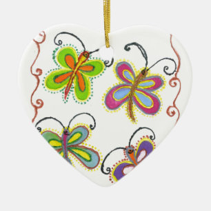 Girly Butterfly Ceramic Tree Decoration