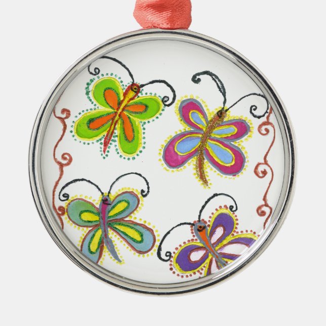 Girly Butterfly Metal Tree Decoration (Front)