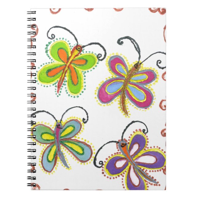 Girly Butterfly Spiral Notebook (Front)