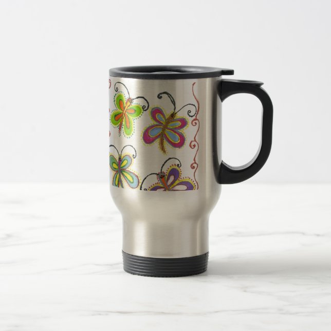 Girly Butterfly Travel Mug (Right)