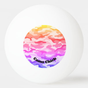 Girly Camouflage Pastels Monogram in Black   Ping Pong Ball
